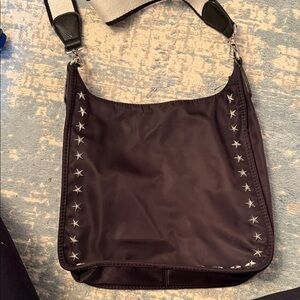 Black Shoulder Bag with Star Accents